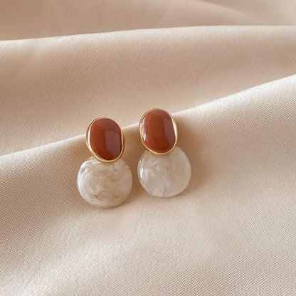 Marble stone earring