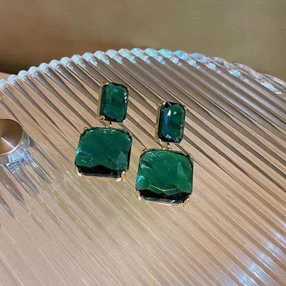 Green diamond earrings