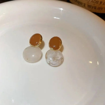 Marble stone earring