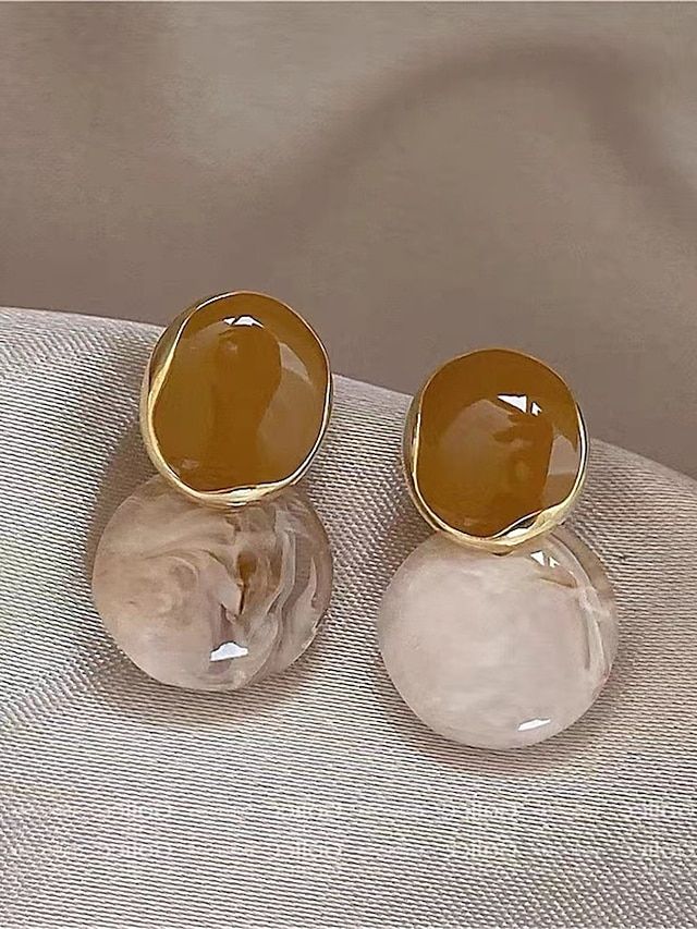 Marble stone earring