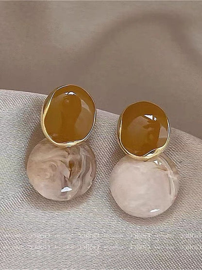 Marble stone earring