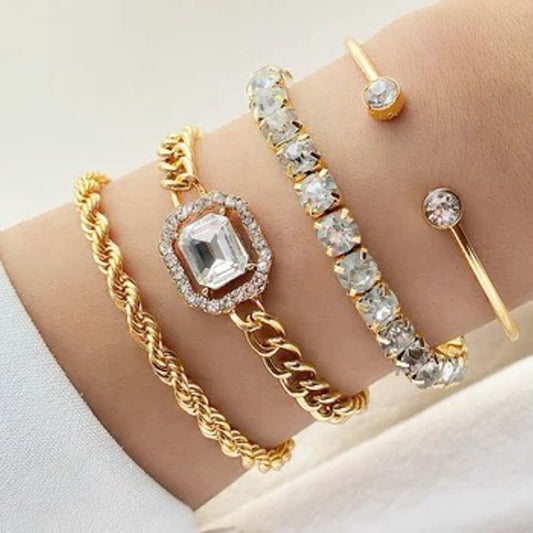 Classy diamond 4-set bracelets